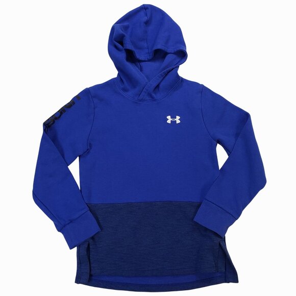 Under Armour Youth M Blue Hoodie With Two-Tone Design & Logo On Chest - Picture 1 of 10